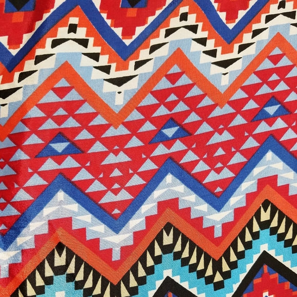 Feathers colorful tribal print tunic dress, 2X - Picture 8 of 14